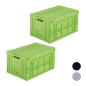 Mobile Preview: 2 x Transportbox grün, Aufbewahrungsbox 60l, Klappbox geschlossen, Stapelbox