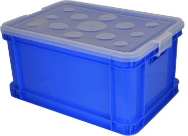 Gies Aufbewahrungsbox Stapelbox Lagerbox mit Deckel 45L mit transparenten Deckel 50,2 x 35,5 x 25,5 cm