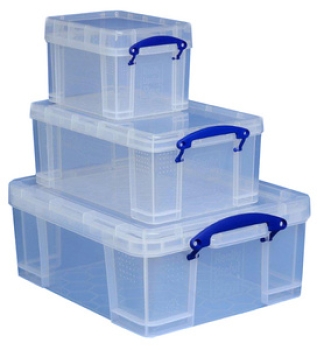 Really Useful Aufbewahrungsbox 3er-Set, 3 L, 9 L, 18 L