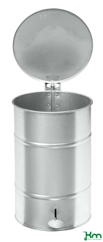 Preview: Abfallbehälter 30 L im Retro-Design aus galvanisiertem Stahlblech