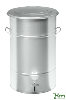 Abfallbehälter 70 L im Retro-Design aus galvanisiertem Stahlblech