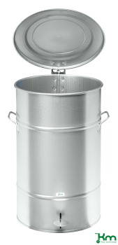 Preview: Abfallbehälter 70 L im Retro-Design aus galvanisiertem Stahlblech