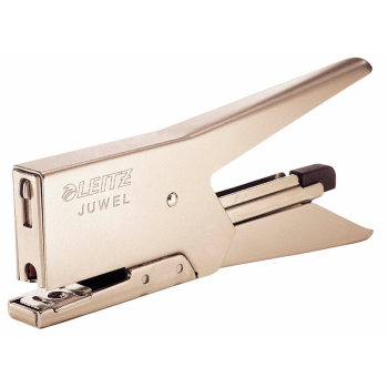 LEITZ Heftzange Juwel 2000 nickel – kleine, robuste Heftzange für Büro & Dokumente