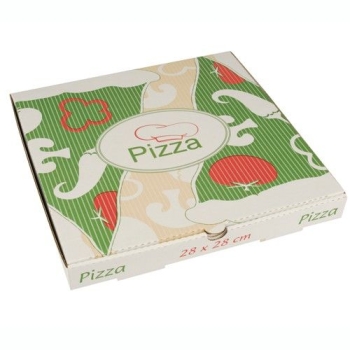 Pizzakartons, Cellulose "pure" eckig 28 x 28 x 3 cm, 100 Stück