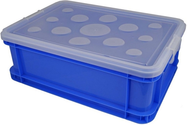 Gies Aufbewahrungsbox Stapelbox Lagerbox mit Deckel 30L mit transparenten Deckel 50,2 x 35,5 x 17 cm