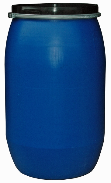 PE Spannring Deckelfass 120 Liter - Blau