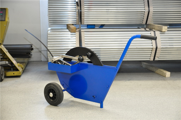 Abrollwagen für Stahlband 13 - 19 mm in Scheibenwicklung