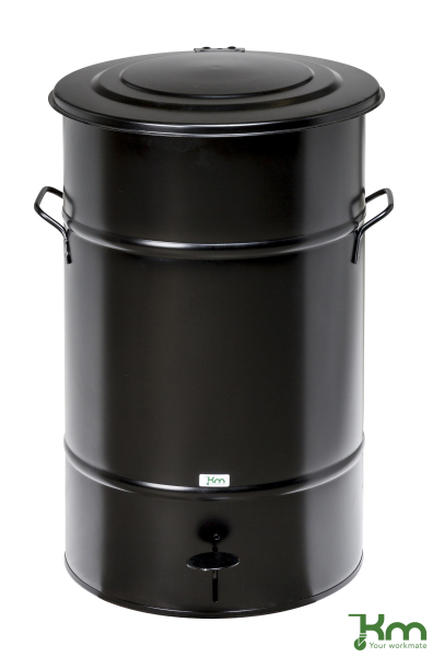 Abfallbehälter 70 L im Retro-Design aus galvanisiertem Stahlblech