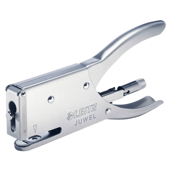 LEITZ Heftzange Juwel 5556 matt vernickelt – kraftsparend Papier heften