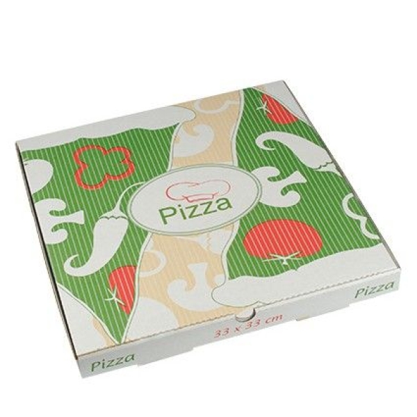Pizzakartons, Cellulose "pure" eckig 33 x 33 x 3 cm, 100 Stück