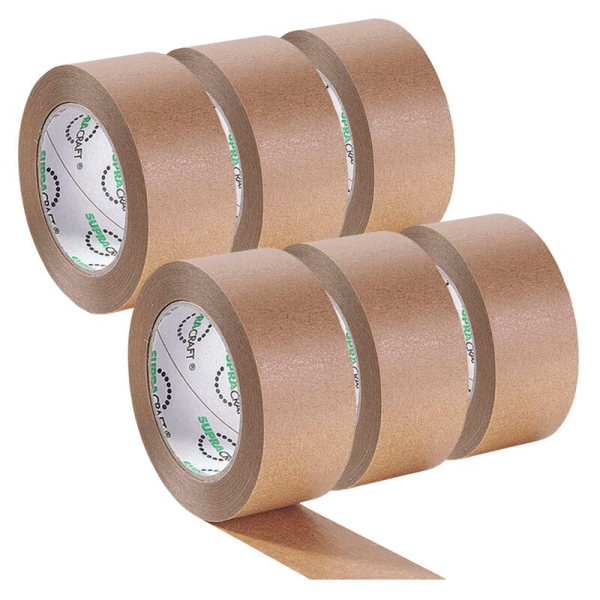 SUPRA Papierpackband SupraCraft braun – 50 mm x 50 m, 6 Rollen, reißfest & nachhaltig