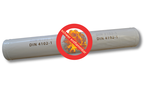 Schwer entflammbare Folie B1, 4m x 50 m, 60 µ, weiß, LDPE (1 Rolle = 200 m²)