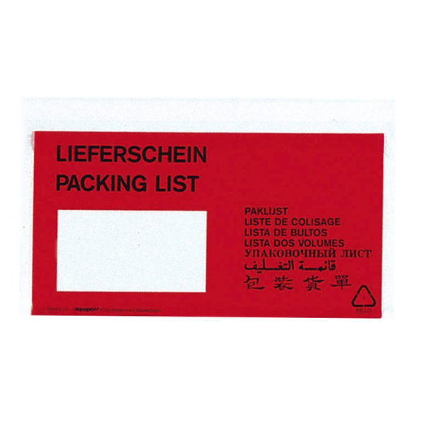 Versandtaschen DIN Lang bedruckt: Lieferschein