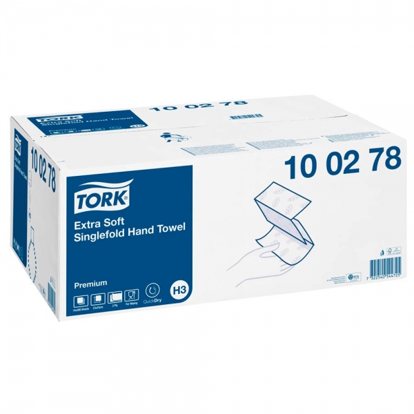 TORK Papierhandtücher H3 Premium Extra Soft Zick-Zack-Falzung 2-lagig